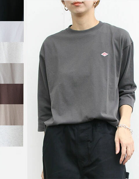 DANTON（ダントン）オープンエンドジャージークルーネック7分袖ティーシャツCREW NECK P.O 3/4 SLEEVES（ DT-C0131 TCB）トップス 労働者の一団素っ首 ティーシャツ 7分袖【レディース】