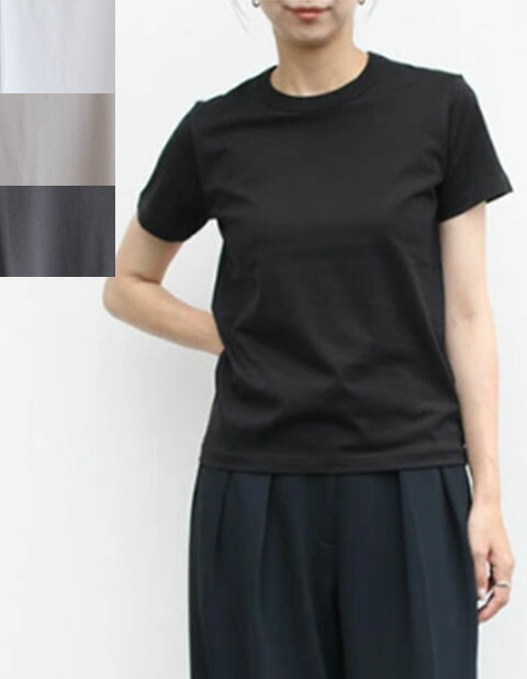 【百貨店大売り出し制限事項30%OFF】handvaerk（ハンドバーク）マイクロティーシャツ（6225） 60/2 jersey MICRO T-shirt半袖カットソー / SOLID/半袖ティーシャツ/分かりやすい/パウダーコンパクトティーシャツ/25SS【レディース】