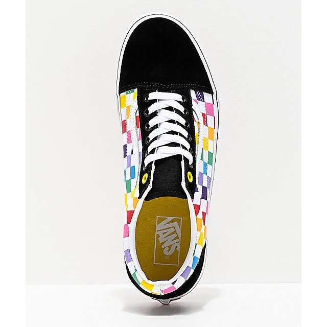 old skool rainbow checkered vans
