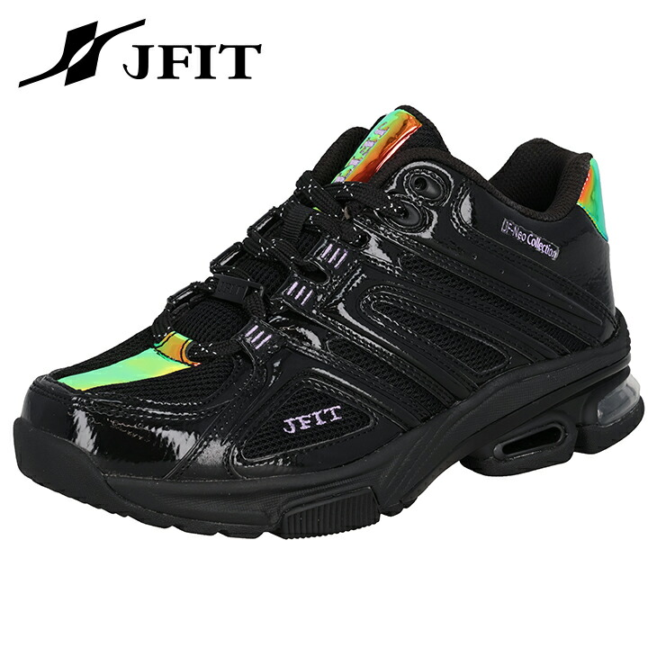 JFIT ジェイフィット 正規品 シューズ JF-Neo ジェイエフ ネオ レディース フィットネスシューズ 衝撃吸収 安定性 エアロビクス ステップ エクササイズ フィットネス ジム スポーツ ダンス ヨガ ウェア ズンバウェア ブラック|LA BODY