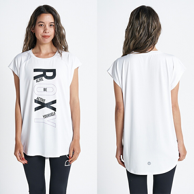 ROXY ロキシー FAMILY プリント LAVENDER Tシャツ 水陸両用 WHITE M