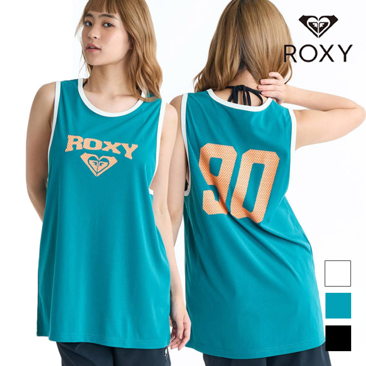 ROXY 正規品 ロキシー タンクトップ ルーズフィット 速乾 UV 塩素対応 水陸両用 乾きやすい レディース エクササイズ フィットネス ジム スポーツ ダンス ヨガ ウェア ブラック ホワイト ターコイズ RLY261028