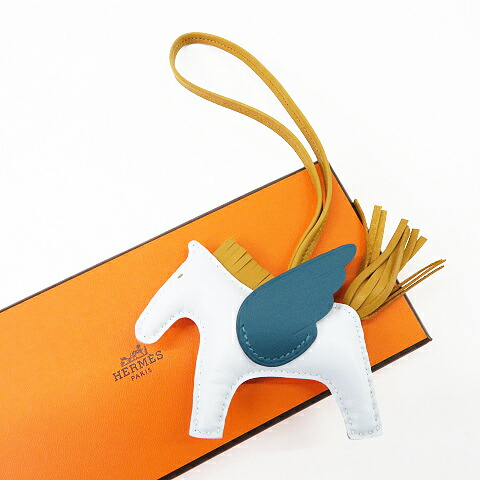 HERMES エルメス Z刻印 ロデオチャームPM ブルー系