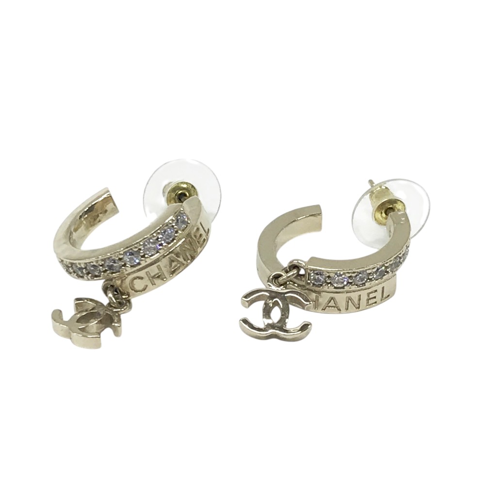楽天市場】CHANEL シャネル フープ CC ハート ピアス シャンパン