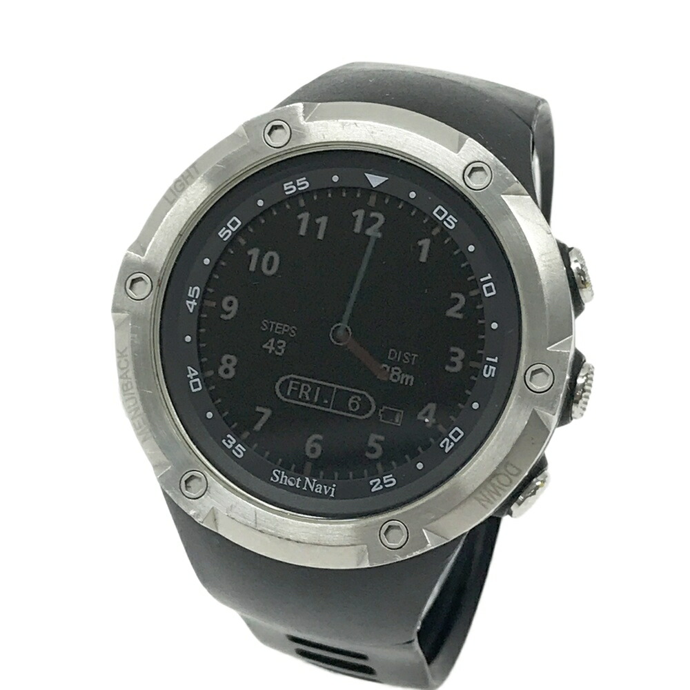 SHOT NAVI ショットナビ W1 Evolve GPSナビ ゴルフウォッチ ブラック系 【中古】ゴルフウェア