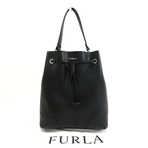FURLA フルラ レザーミニ ショルダーバッグ STACY ブラック系 【中古】レディース