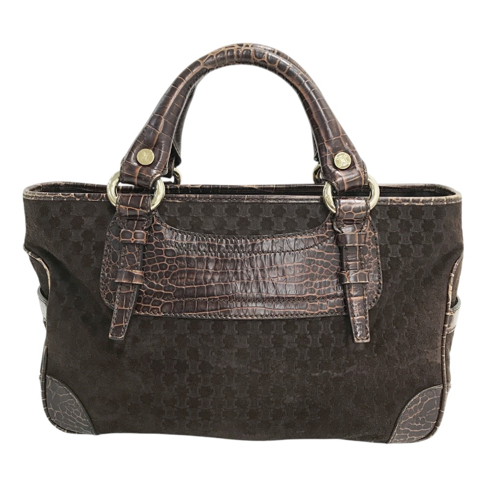 CELINE セリーヌ 幼児用便器-ST-0077 トリオンフ クロコ型押し ブギーバッグ  赤銅色系  【中古】