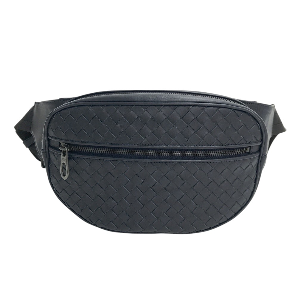 BOTTEGA VENETA ボッテガ ヴェネタ ベルトバッグ イントレチャート ネイビー系 【中古】