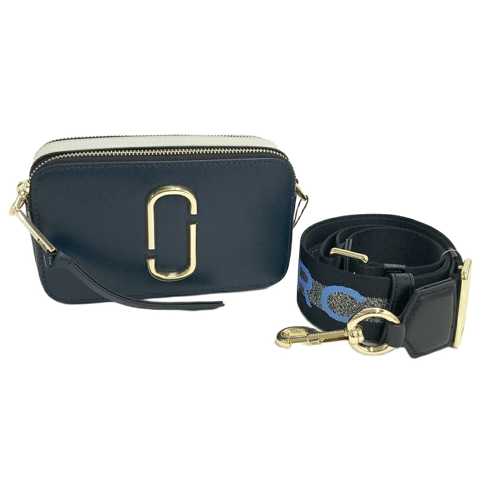 MARC JACOBS マークジェイコブス M0014146-424 THE SNAPSHOT ショルダーバッグ カメラバッグ レザー ネイビー系 【中古】
