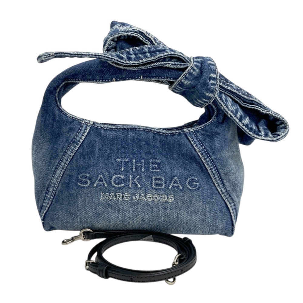 MARC JACOBS マークジェイコブス 2P5HSC007H03 ザ ボウ デニム サック バッグ ミニ ネイビー系 【中古】