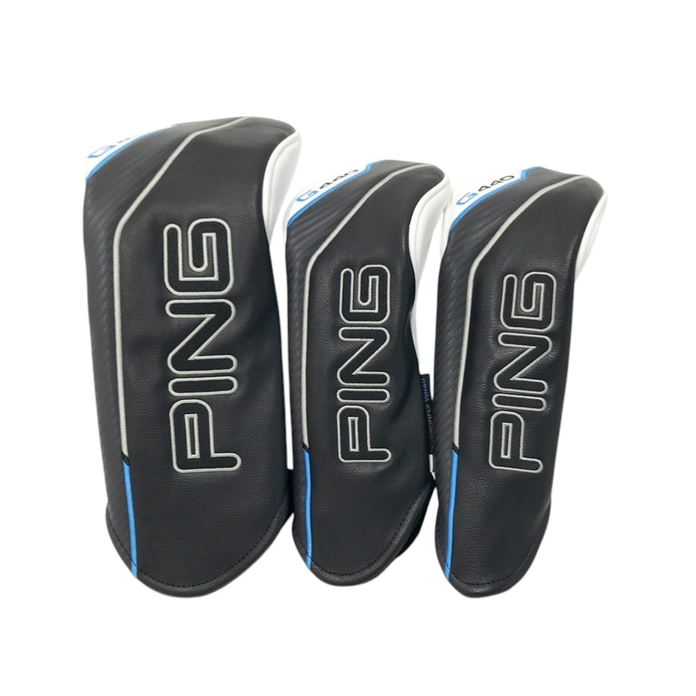 PING ピン ヘッドカバー 3点セット G440 ブラック系 DR FW×2 【中古】ゴルフウェア