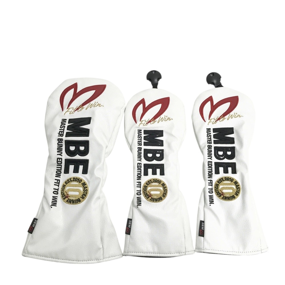 MASTER BUNNY EDITION マスターバニーエディション 10周年 ヘッドカバー 3点セット ホワイト系 DR FW×2 【中古】ゴルフウェア