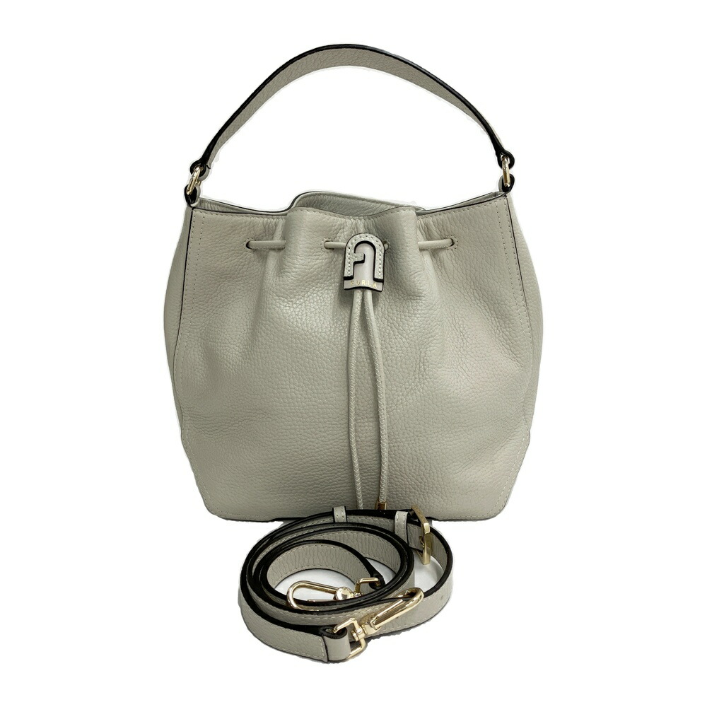 FURLA フルラ アテナ 2WAY 合切袋 ハンドバック  ベージュ系  【中古】