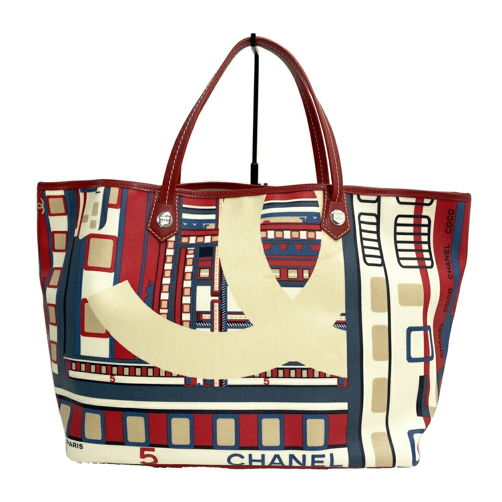 CHANEL シャネル  トートバッグ 中心的 ステイション 赤いこと系  【中古】