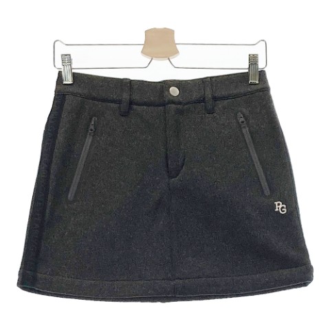 PEARLY GATES パーリーゲイツ 裏起毛ニットスカート グレー系 0 【中古】ゴルフウェア レディース|中古ゴルフウェア通販STST