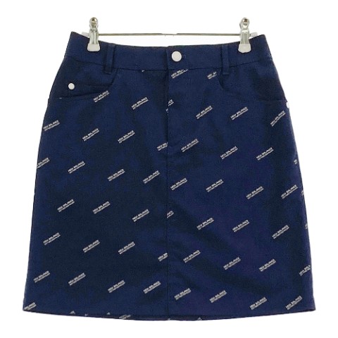 NEW BALANCE GOLF ニューバランスゴルフ スカート ロゴ 総柄 ネイビー系 0 【中古】ゴルフウェア レディース