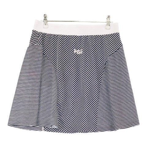 PGG PEARLY GATES パーリーゲイツ スカート レジメンタルストライプ柄 ホワイト系 1 【中古】ゴルフウェア レディース｜中古ゴルフウェア通販STST