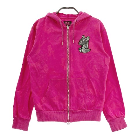 DANCE WITH DRAGON ダンスウィズドラゴン スウェット ジップパーカー 総柄 ピンク系 2 【中古】ゴルフウェア レディース｜中古ゴルフウェア通販STST 8,191円