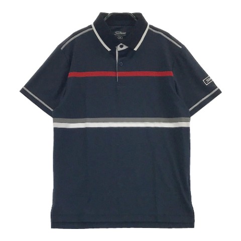 TITLEIST タイトリスト 半袖ポロシャツ ワッペン ネイビー系 M 【中古】ゴルフウェア レディース
