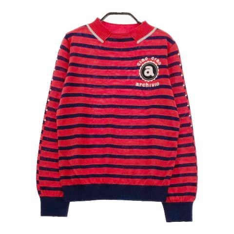 ARCHIVIO アルチビオ  編み物 スウェーター 間借り人 赤いこと系 36 【中古】ゴルフ御召しもの レディース