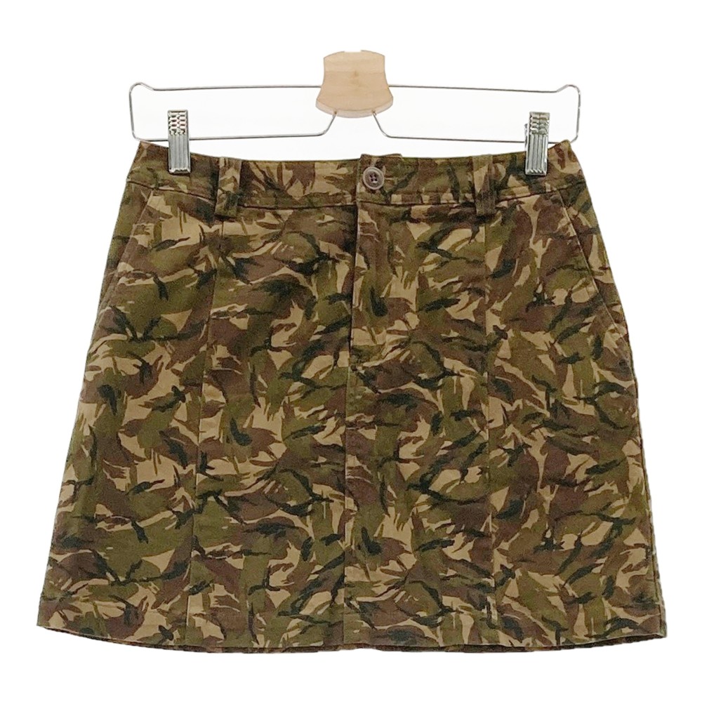 BEAMS GOLF ビームスゴルフ ストレッチスカート カモフラ柄 カーキ系 M 【中古】ゴルフウェア レディース
