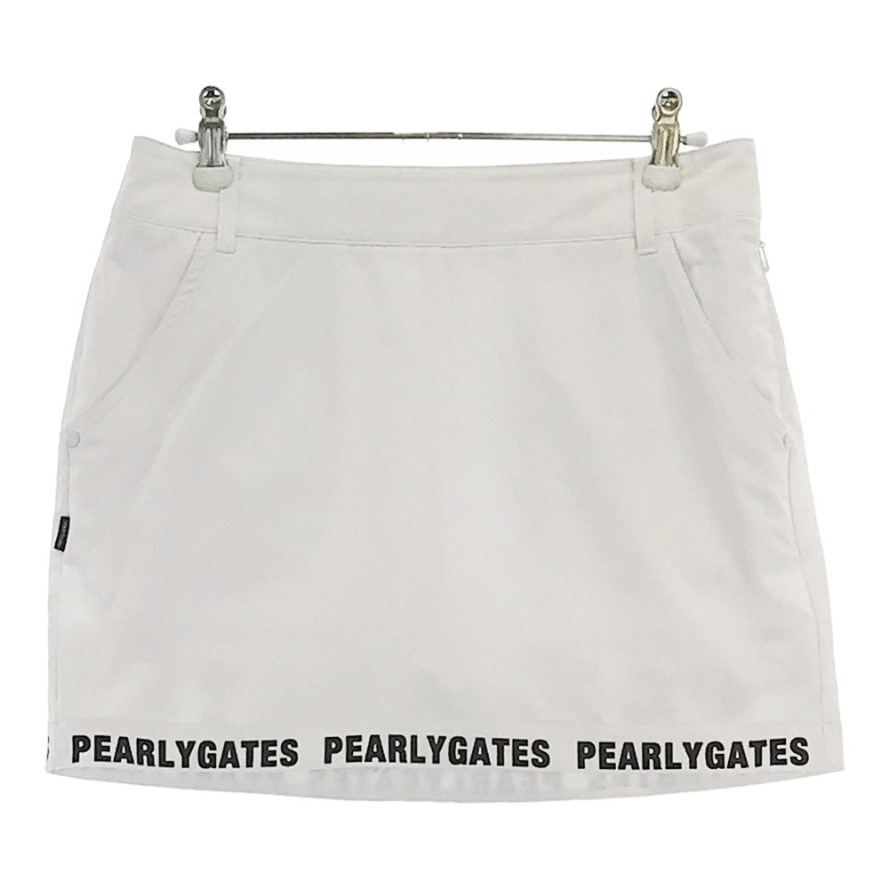 PGG PEARLY GATES パーリーゲイツ 2023年青写真 伸ばすことスコート 総柄 ロゴタイプ 白いこと系 0 【中古】ゴルフお召しもの レディース