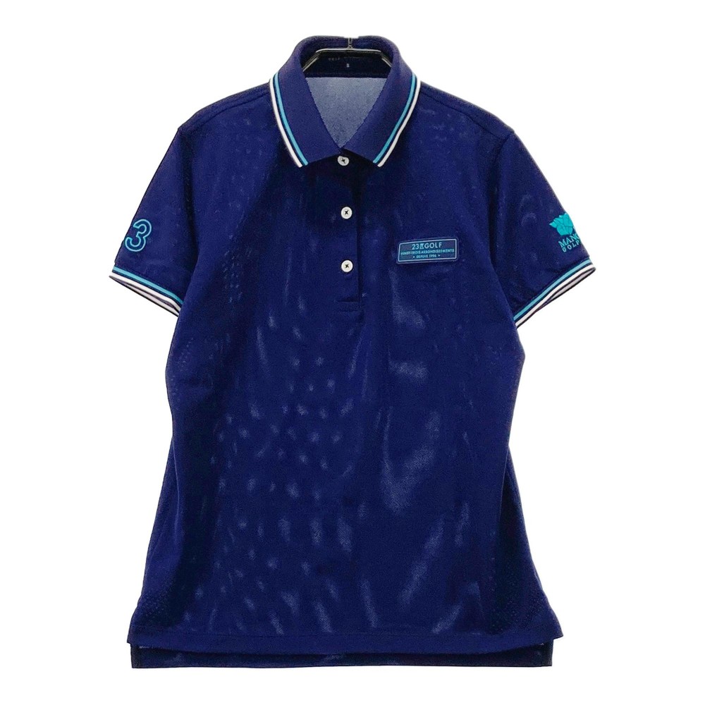 23区GOLF ニジュツサンクゴルフ 総柄 シャツ ゴルフ ウェア 半袖 花 23区GOLF ニジュウサンクゴルフ 半袖ポロシャツ パープル系
