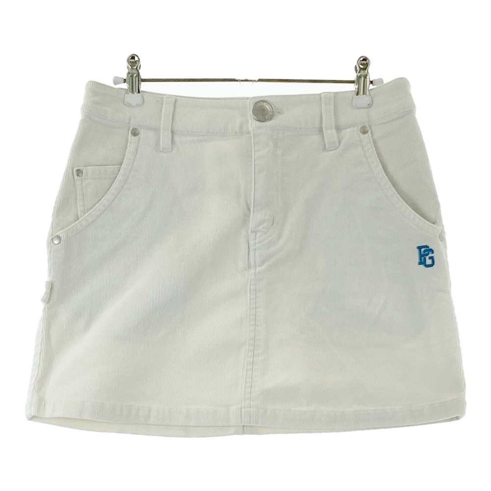 PEARLY GATES パーリーゲイツ コーデュロイスカート ホワイト系 0 【中古】ゴルフウェア レディース