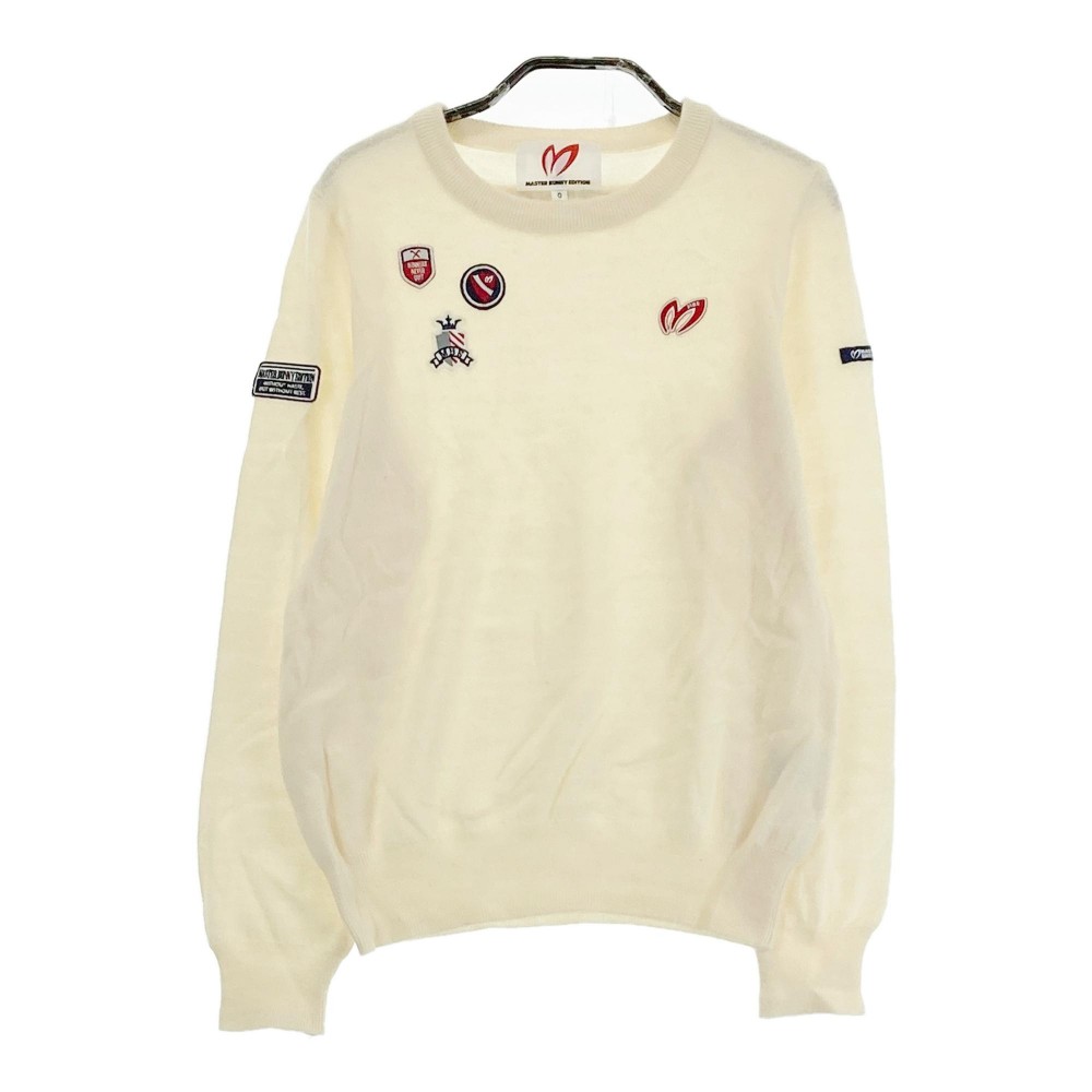 MASTER BUNNY EDITION マスターバニーエディション  カシミール混 編み物スウェーター 紋章  白いこと系 0 【中古】ゴルフ御召しもの レディース