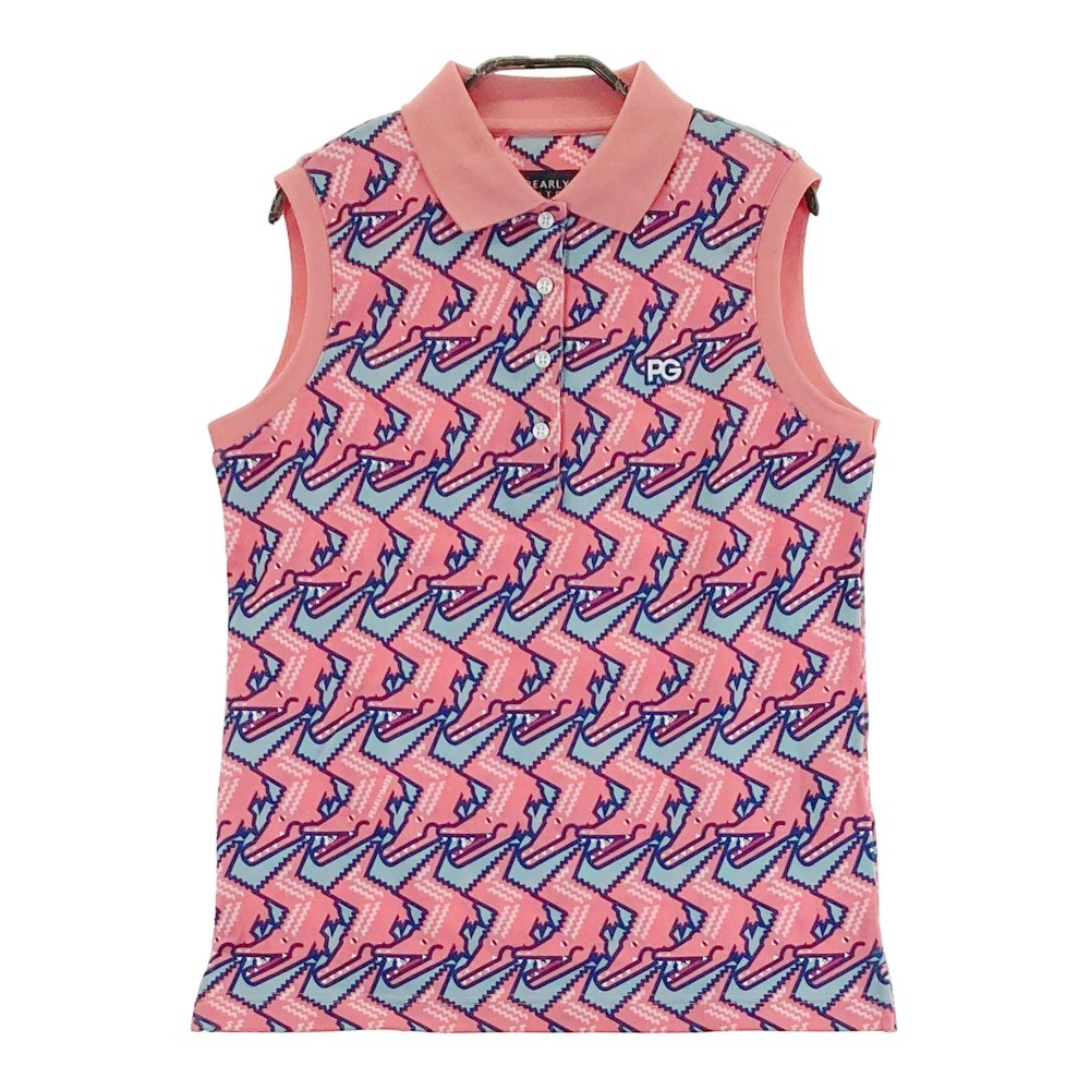 PEARLY GATES パーリーゲイツ ノースリーブ ポロシャツ ワニ柄 ピンク系 0 【中古】ゴルフウェア レディース|中古ゴルフウェア通販STST