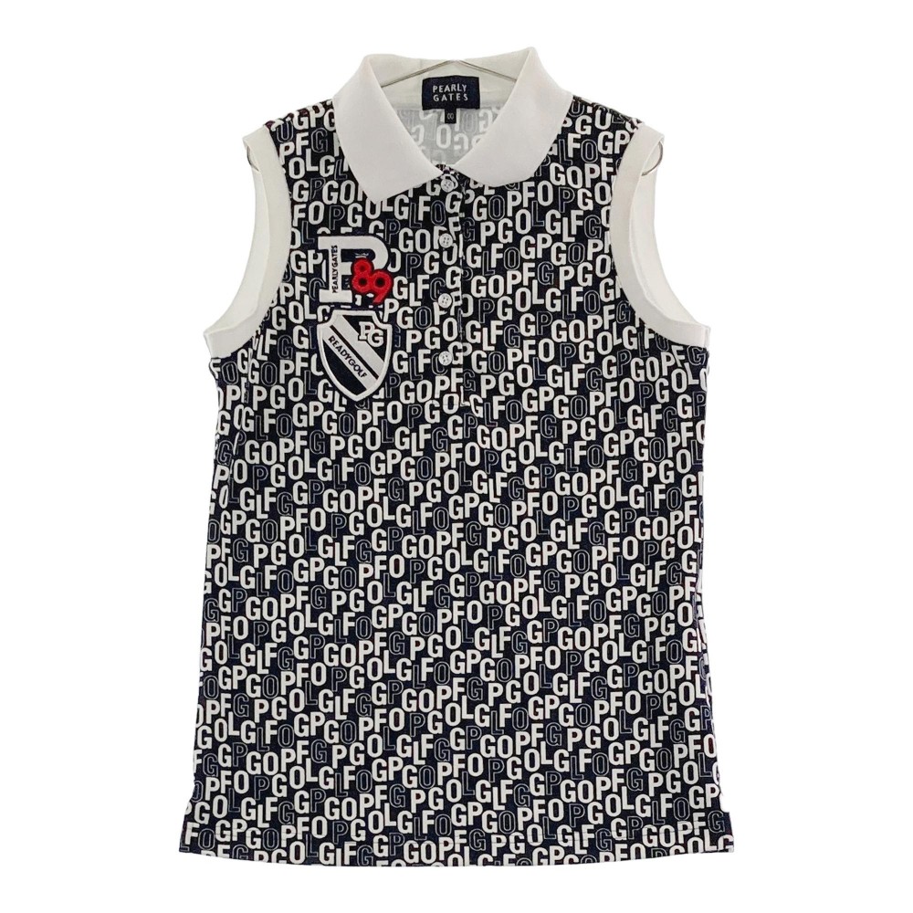 PEARLY GATES ノースリーブ　ウェア　サイズOO ☆美品☆PEARLY GATES☆ノースリーブポロシャツ/ホワイト/XS