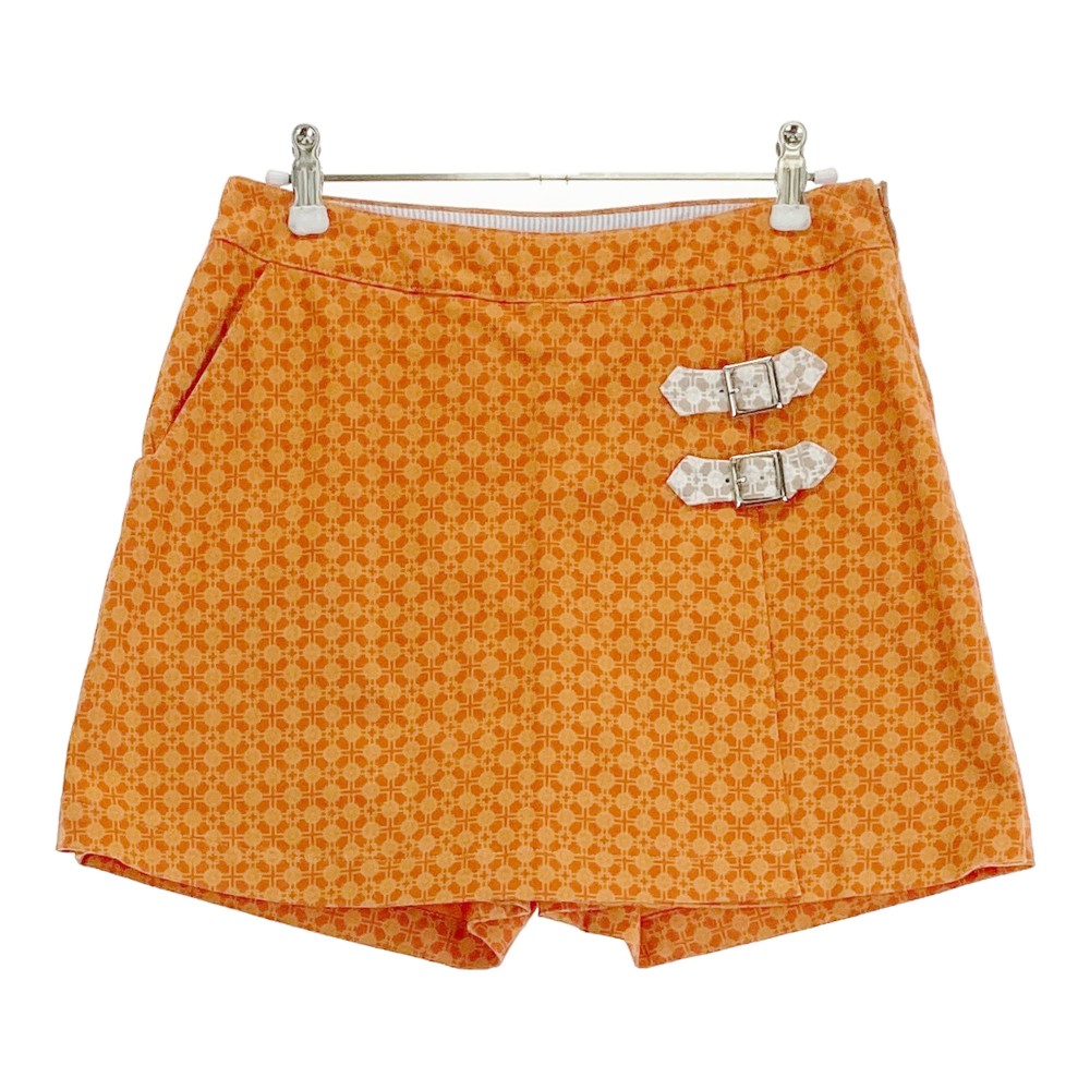 ZOY ゾーイ キュロットスカート 総柄 オレンジ系 38 【中古】ゴルフウェア レディース