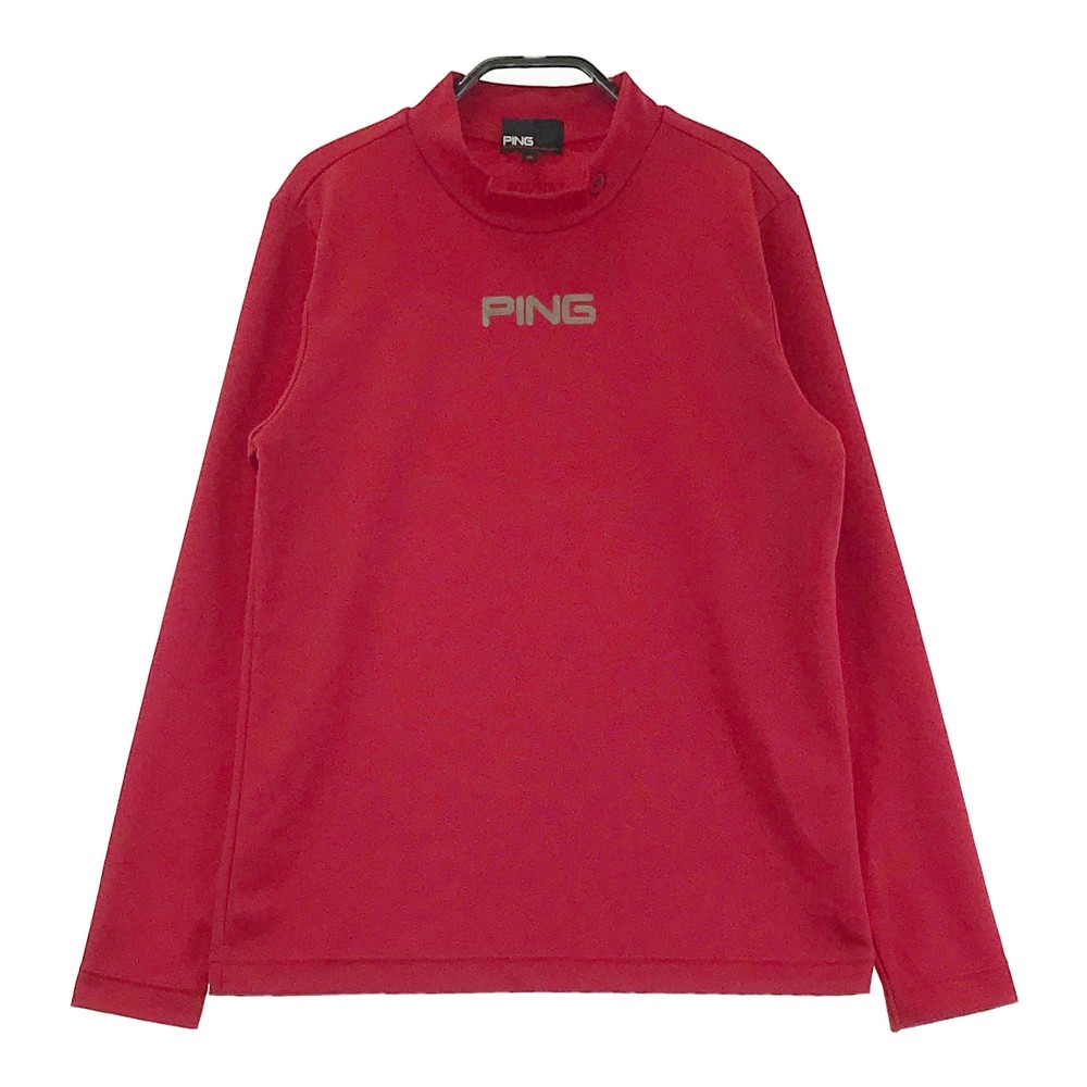 PING ピン 2022年モデル ハイネック 長袖Tシャツ レッド系 M 【中古】ゴルフウェア レディース
