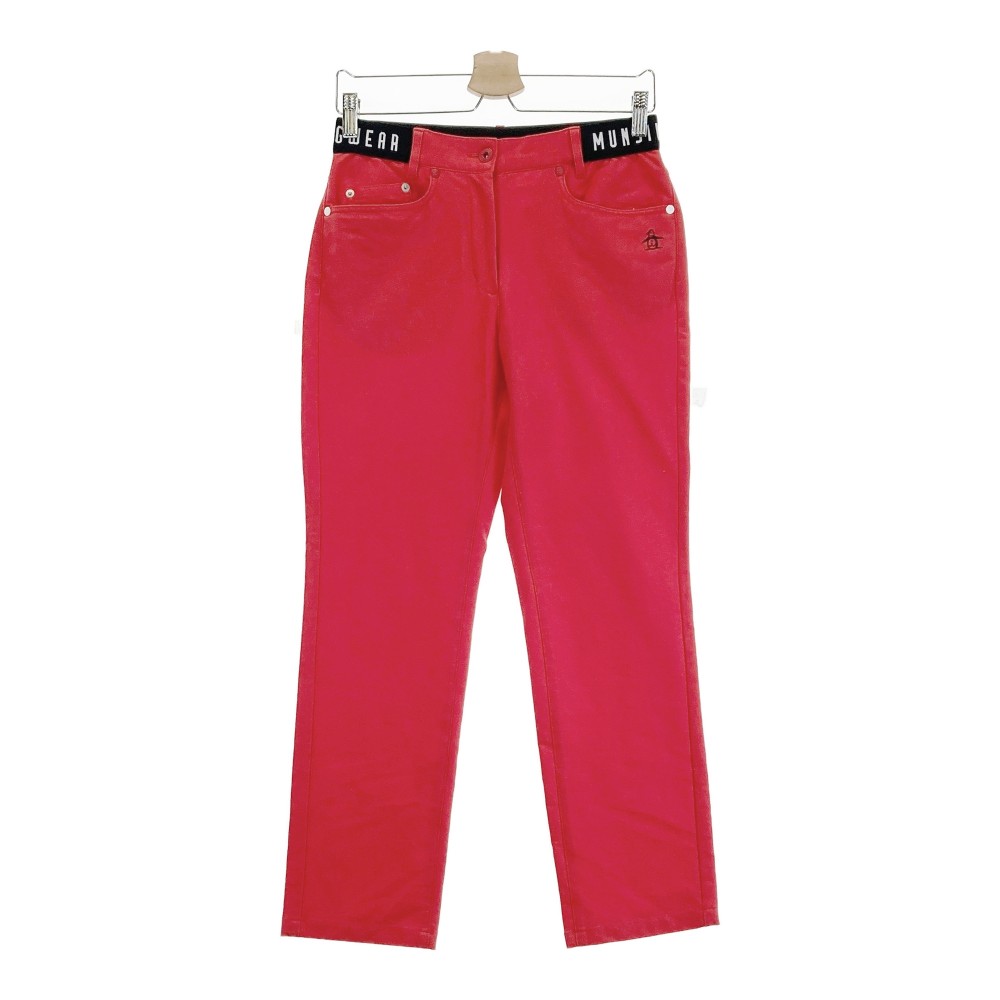 MUNSING WEAR マンシングウェア MGWNJD04 ストレッチパンツ レッド系 L 【中古】ゴルフウェア レディース