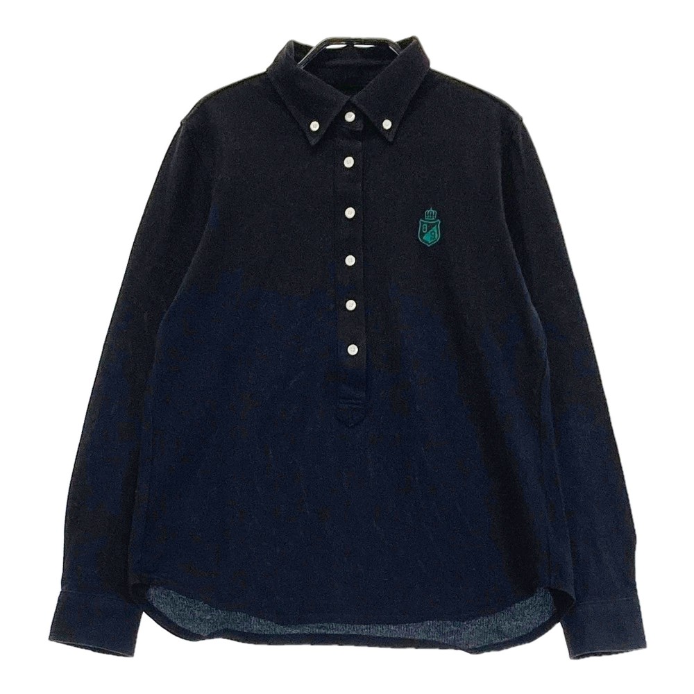 パーリーゲイツ レディース 長袖 ポロシャツ 総柄 ロゴ 黒 サイズ1【新品】 パーリーゲイツ レディース 長袖 ポロシャツ 総柄 ロゴ 黒 サイズ1