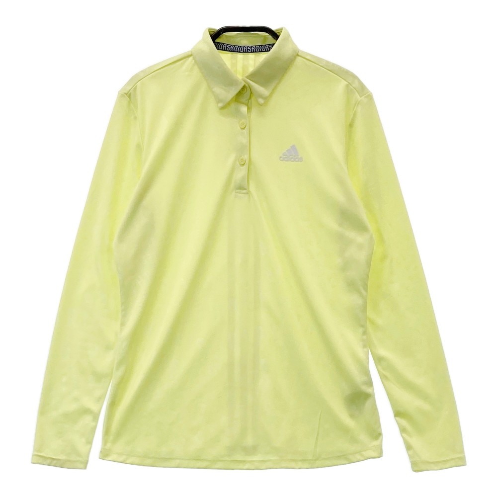 ADIDAS GOLF アディダスゴルフ GU8745 長袖ポロシャツ ボタンダウン 総柄 グリーン系 M 【中古】ゴルフウェア レディース
