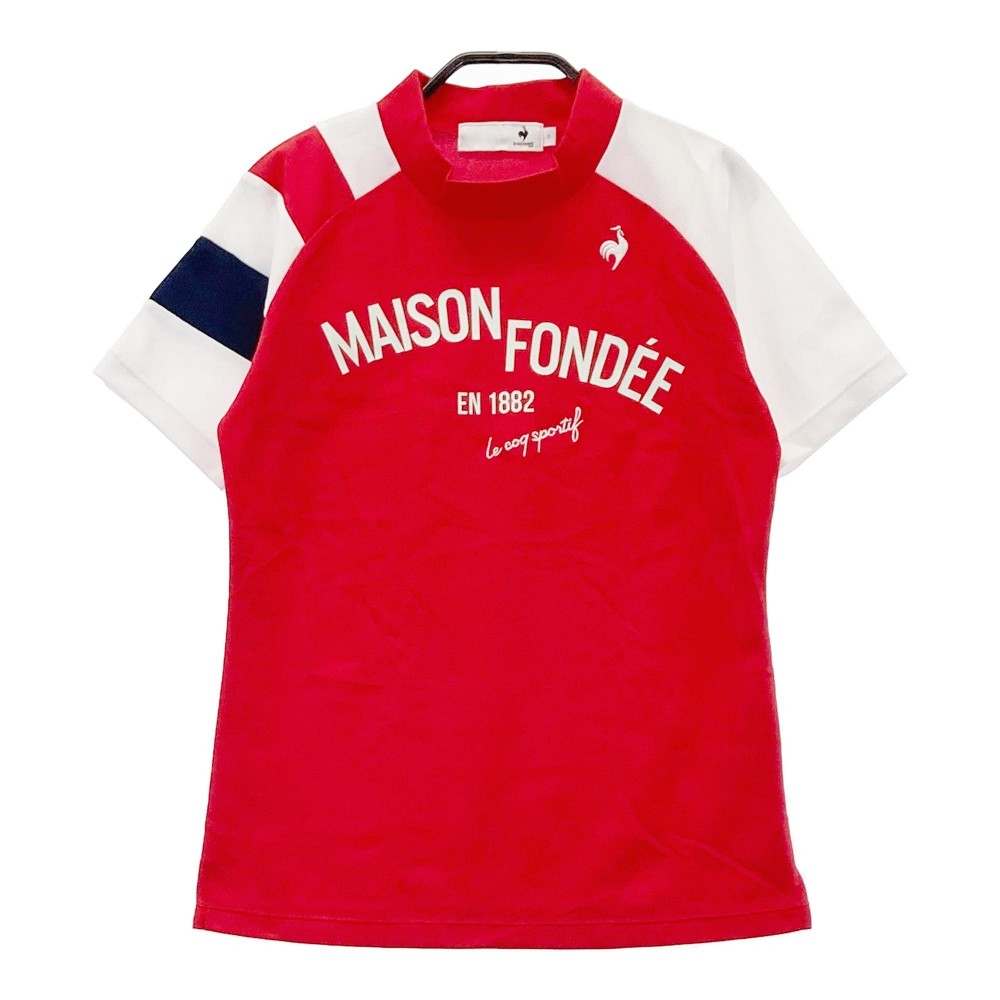 LECOQ GOLF ルコックゴルフ 2023年モデル ハイネック 半袖 Tシャツ レッド系 S 【中古】ゴルフウェア レディース