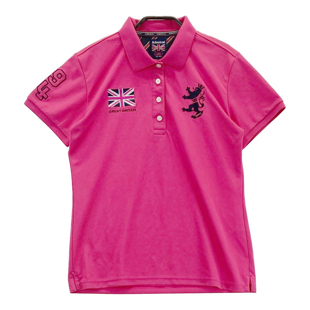 ADMIRAL アドミラル 半袖 ポロシャツ ピンク系 L 【中古】ゴルフウェア レディース