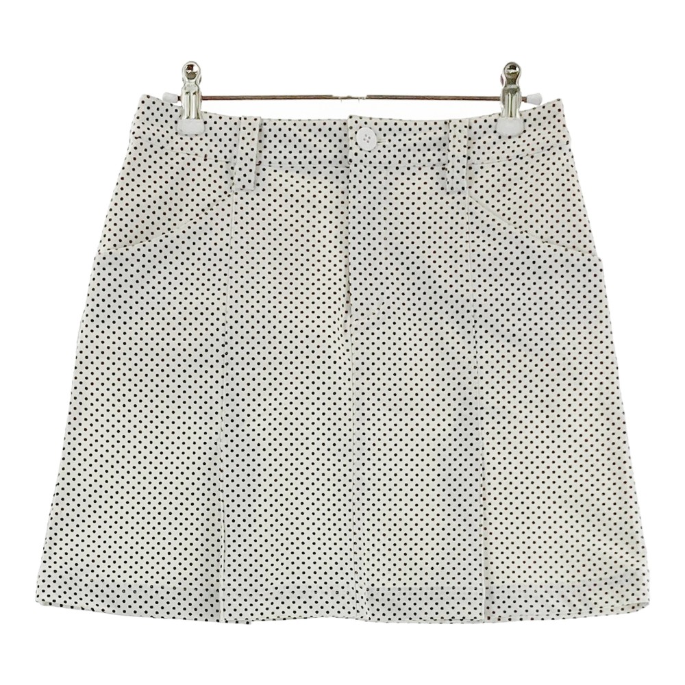 BEAMS GOLF ビームスゴルフ ストレッチ スカート ドット柄 ホワイト系 S 【中古】ゴルフウェア レディース