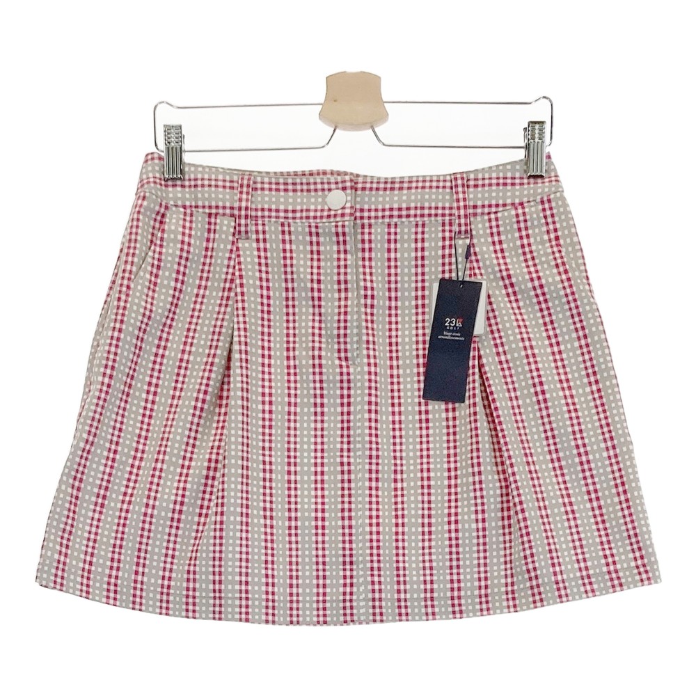 23区GOLF ニジュウサンクゴルフ スカート ストライプ × 総柄 グレー系 67 【中古】ゴルフウェア レディース 5,544円