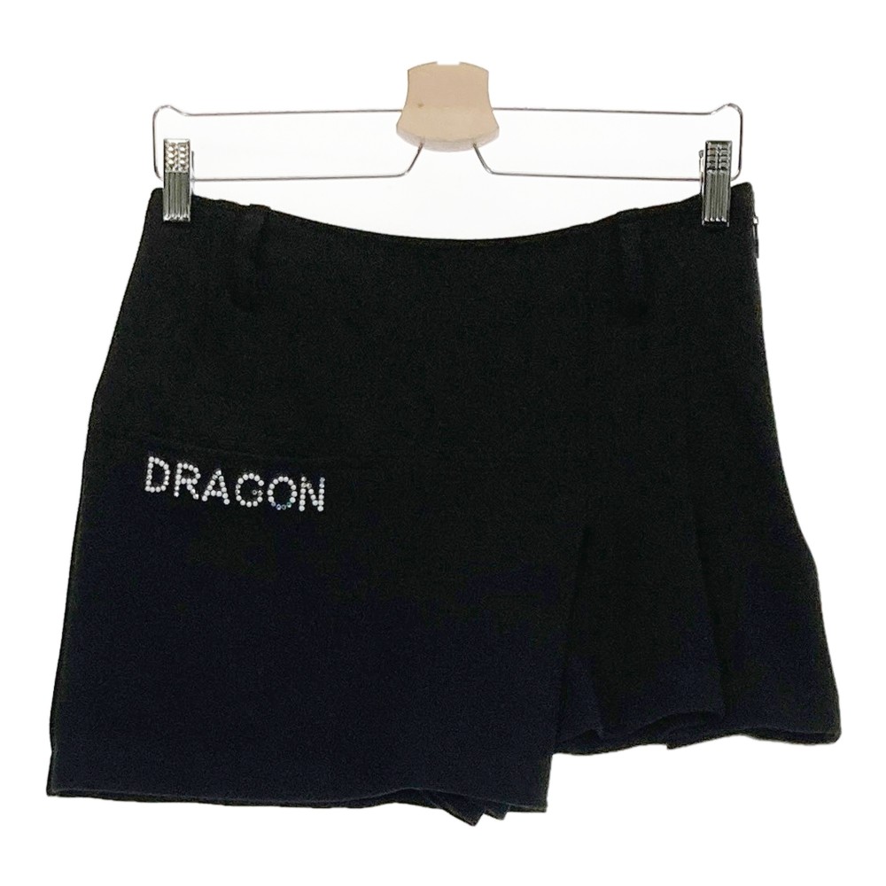 DANCE WITH DRAGON ダンスウィズドラゴン キュロットパンツ アシンメトリー ブラック系 1 【中古】ゴルフウェア レディース