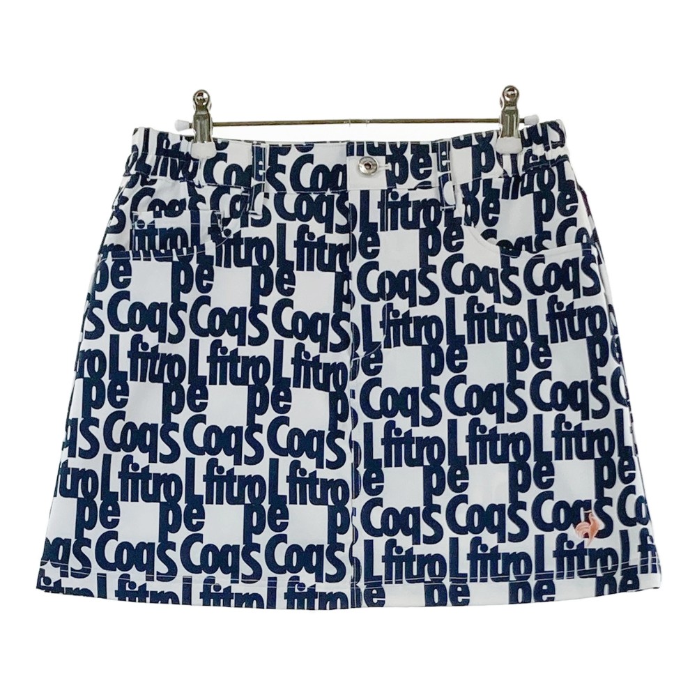 LECOQ GOLF ルコックゴルフ スカート ロゴ総柄 ホワイト系 11 【中古】ゴルフウェア レディース