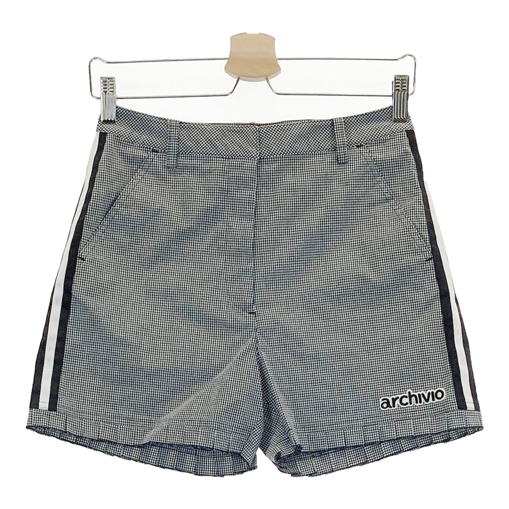 ARCHIVIO アルチビオ ストレッチショートパンツ ギンガムチェック柄 ブラック系 36 【中古】ゴルフウェア レディース