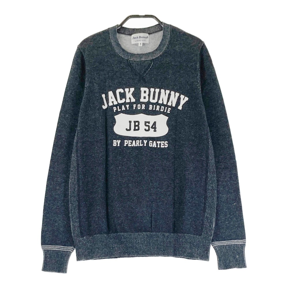 JACK BUNNY ジャックバニー  編み物ティーシャツ  薄墨色系 1 【中古】ゴルフ御召しもの レディース