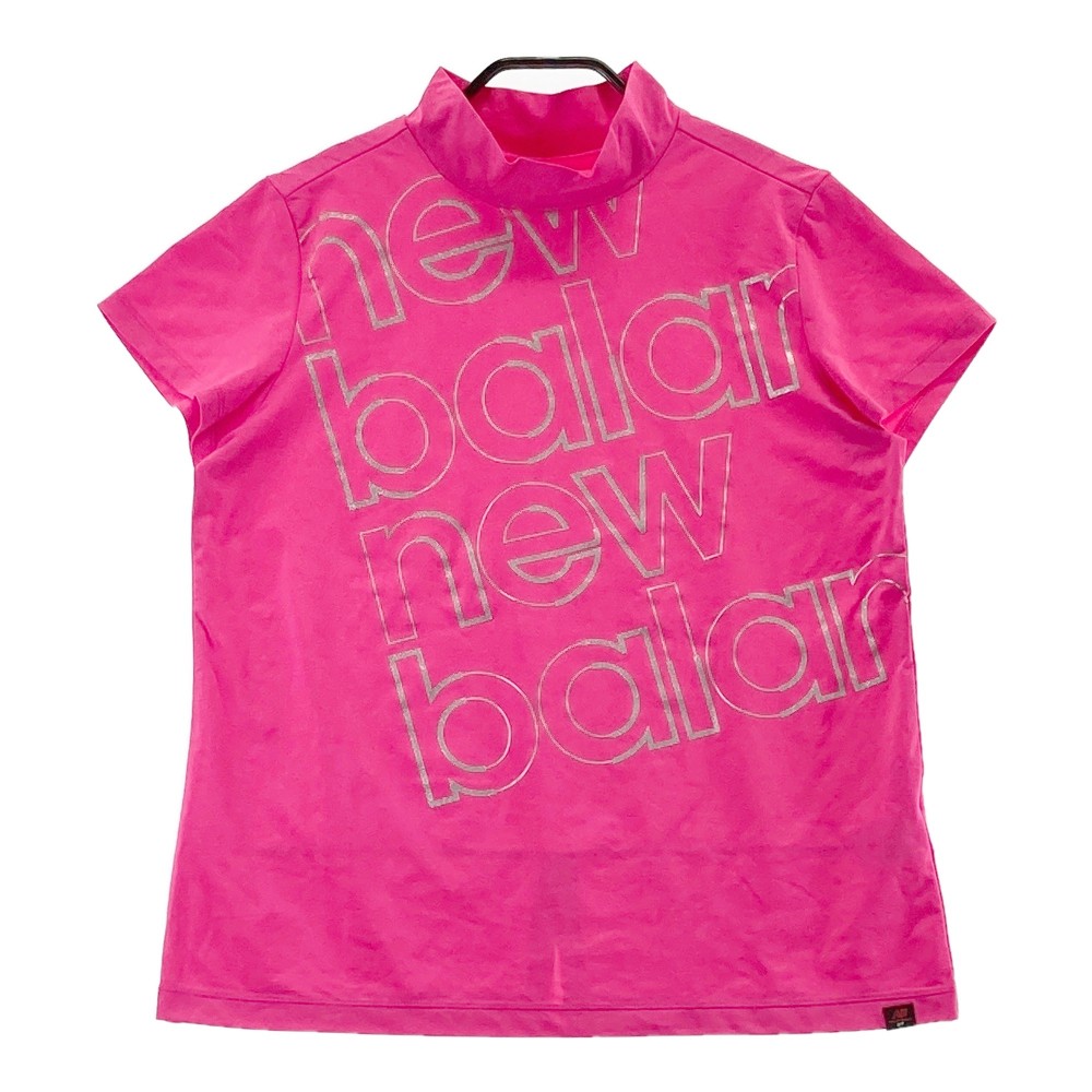 NEW BALANCE ニューバランス 2022年モデル ハイネック 半袖Tシャツ ロゴプリント ピンク系 2 【中古】ゴルフウェア レディース