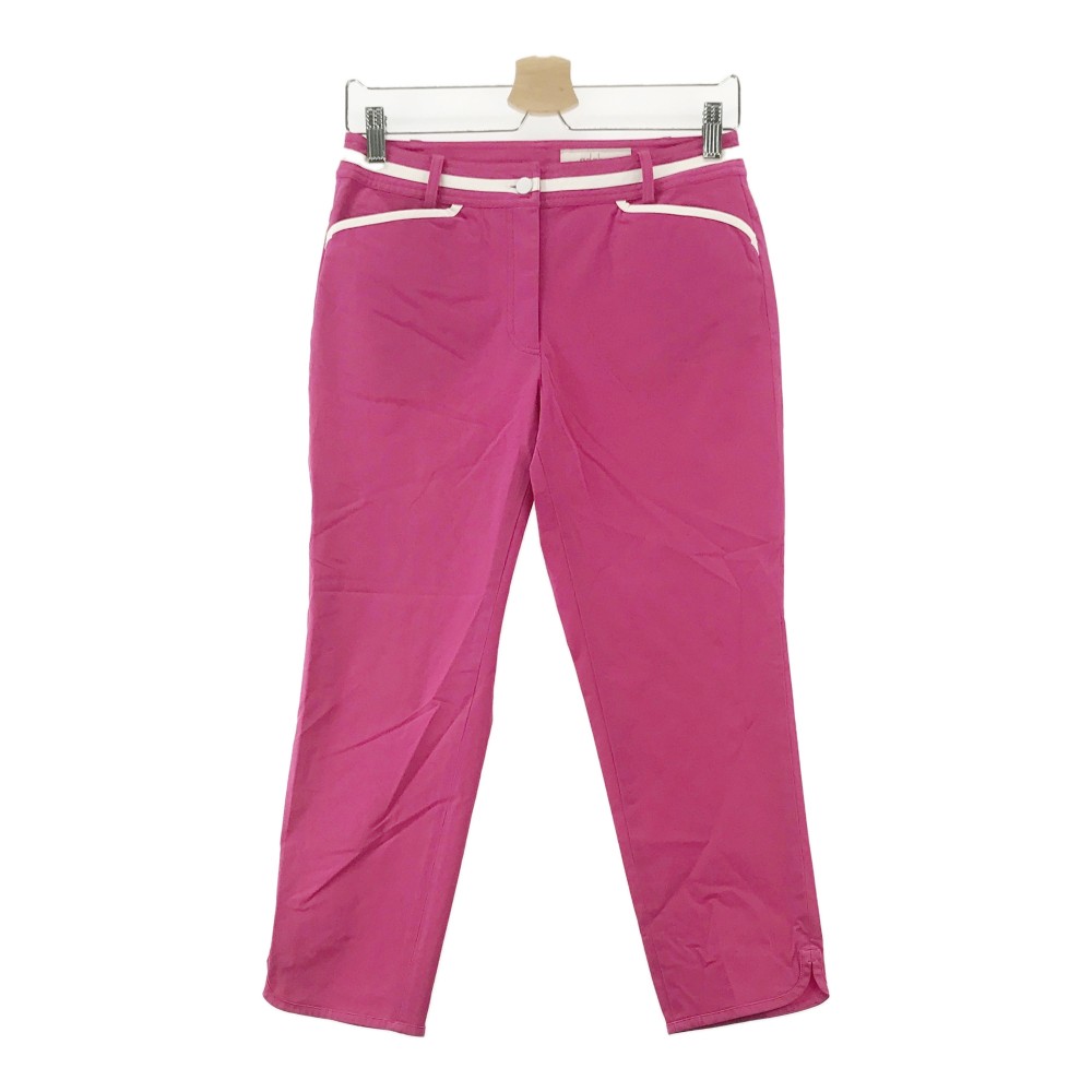 ADABAT アダバット ストレッチ クロップド パンツ ワッペン ピンク系 38 【中古】ゴルフウェア レディース