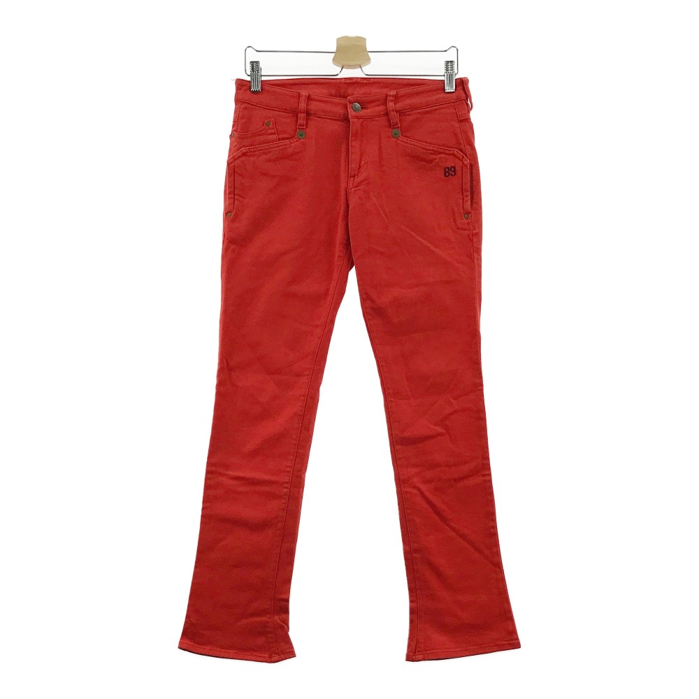 PEARLY GATES パーリーゲイツ ストレッチパンツ レッド系 1 【中古】ゴルフウェア レディース