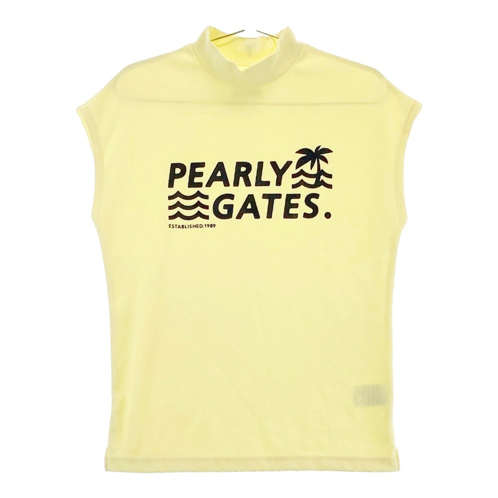 PEARLY GATES パーリーゲイツ 2023年モデル ハイネック ノースリーブTシャツ イエロー系 1 【中古】ゴルフウェア レディース