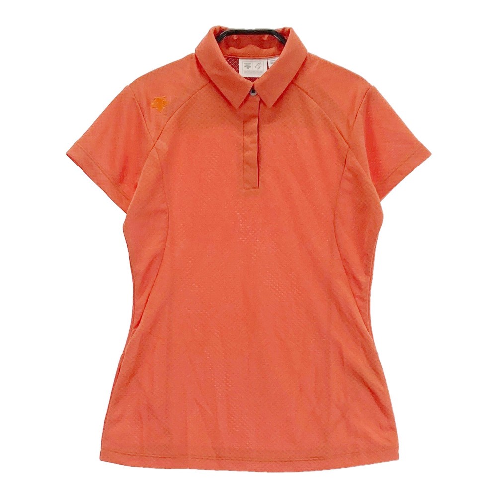 DESCENTE GOLF デサントゴルフ 半袖ポロシャツ オレンジ系 S 【中古】ゴルフウェア レディース
