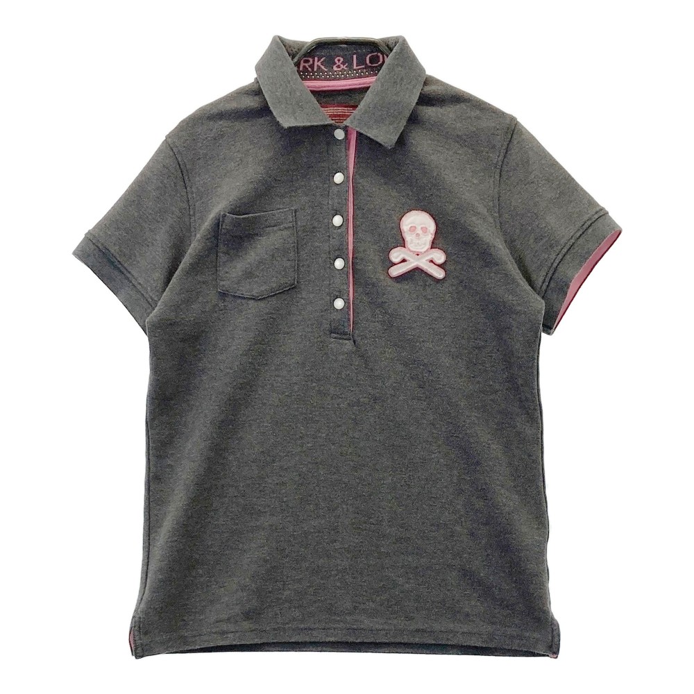 MARK&LONA マークアンドロナ 半袖ポロシャツ スカル グレー系 L 【中古】ゴルフウェア レディース
